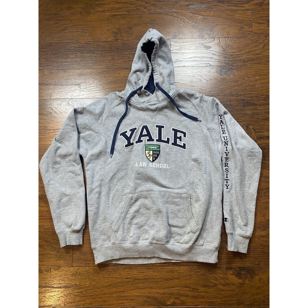 Champion Yale Law School Hoodie Mens Medium Gray Heritage Tradition Pullover